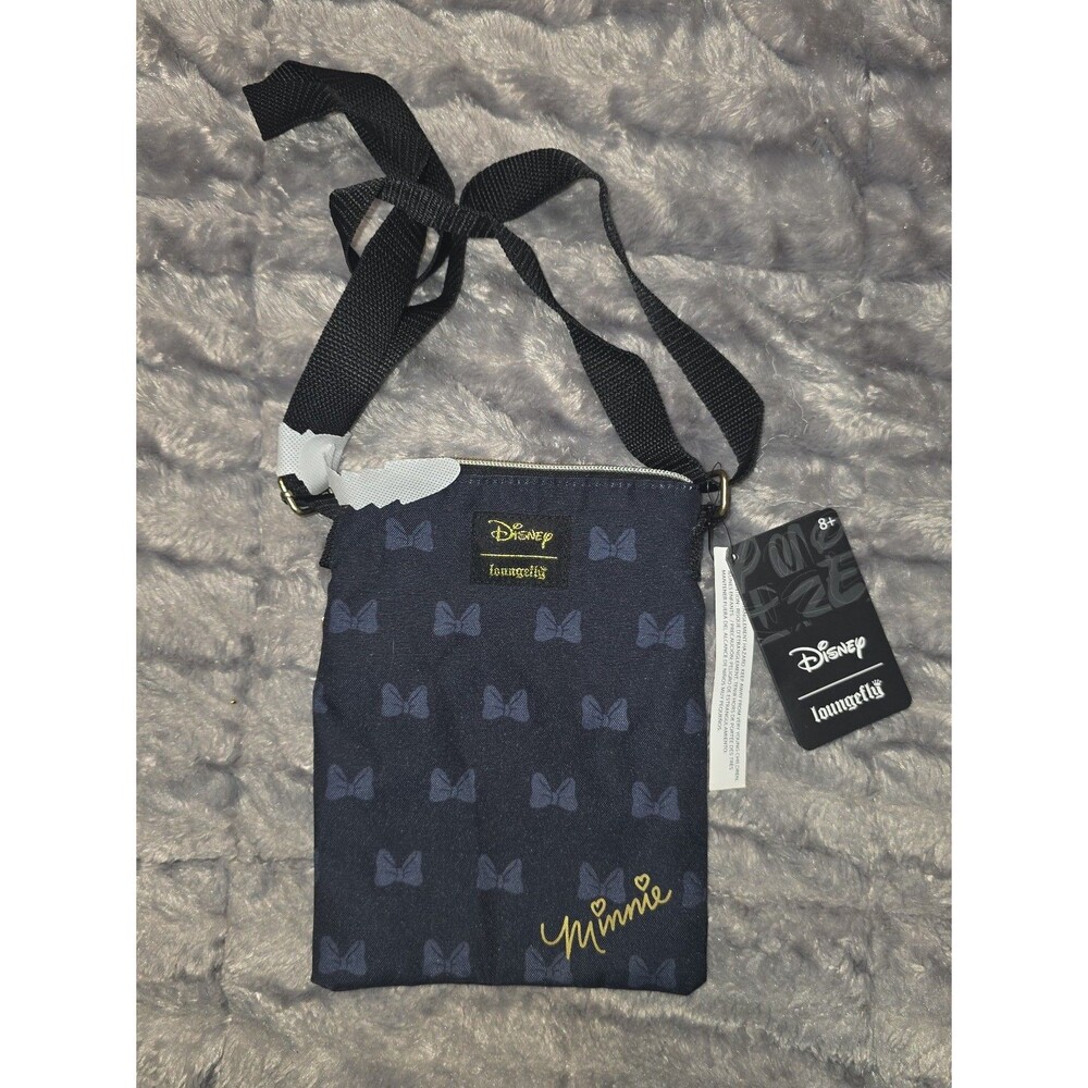 NWT Loungefly Disney Minnie mouse black crossbody shoulder purse handbag!